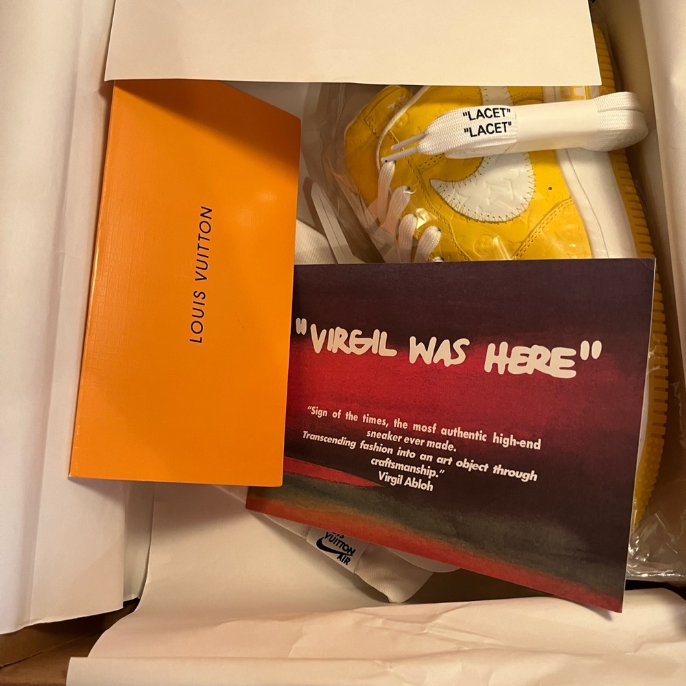 Louis Vuitton x Nike AF1 Virgil in Yellow and white. Size 12 US. Authentic.